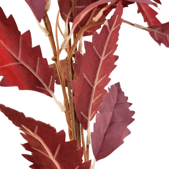 Artificial Burgundy Leaf Stem Bundle For Décor Arrangements Fall Floral Displays - Picture 12 of 16